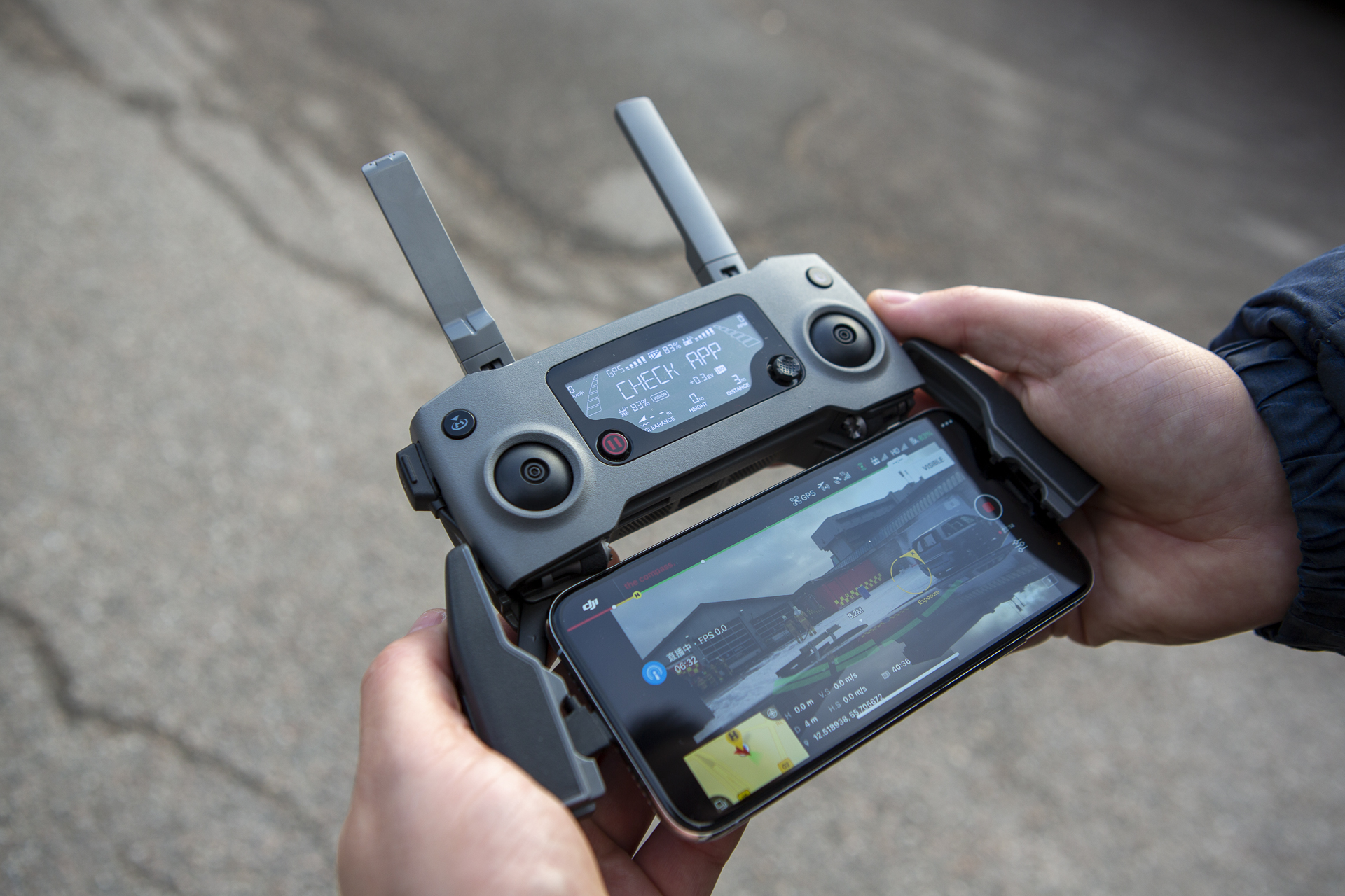 DJI drone fjernbetjening under redningsoperation