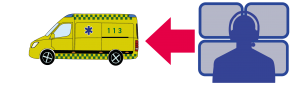 illustration af ambulance og operatør